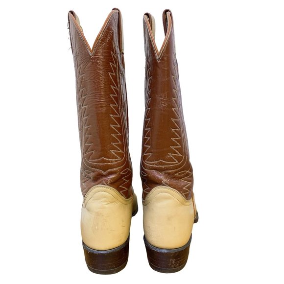*Tony Lama Brown & Cream Western Boots Size 7 - Picture 3 of 4